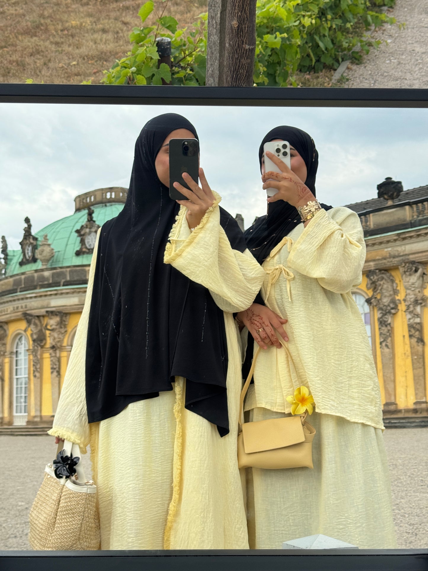 Zweiteiler Kleid gelb