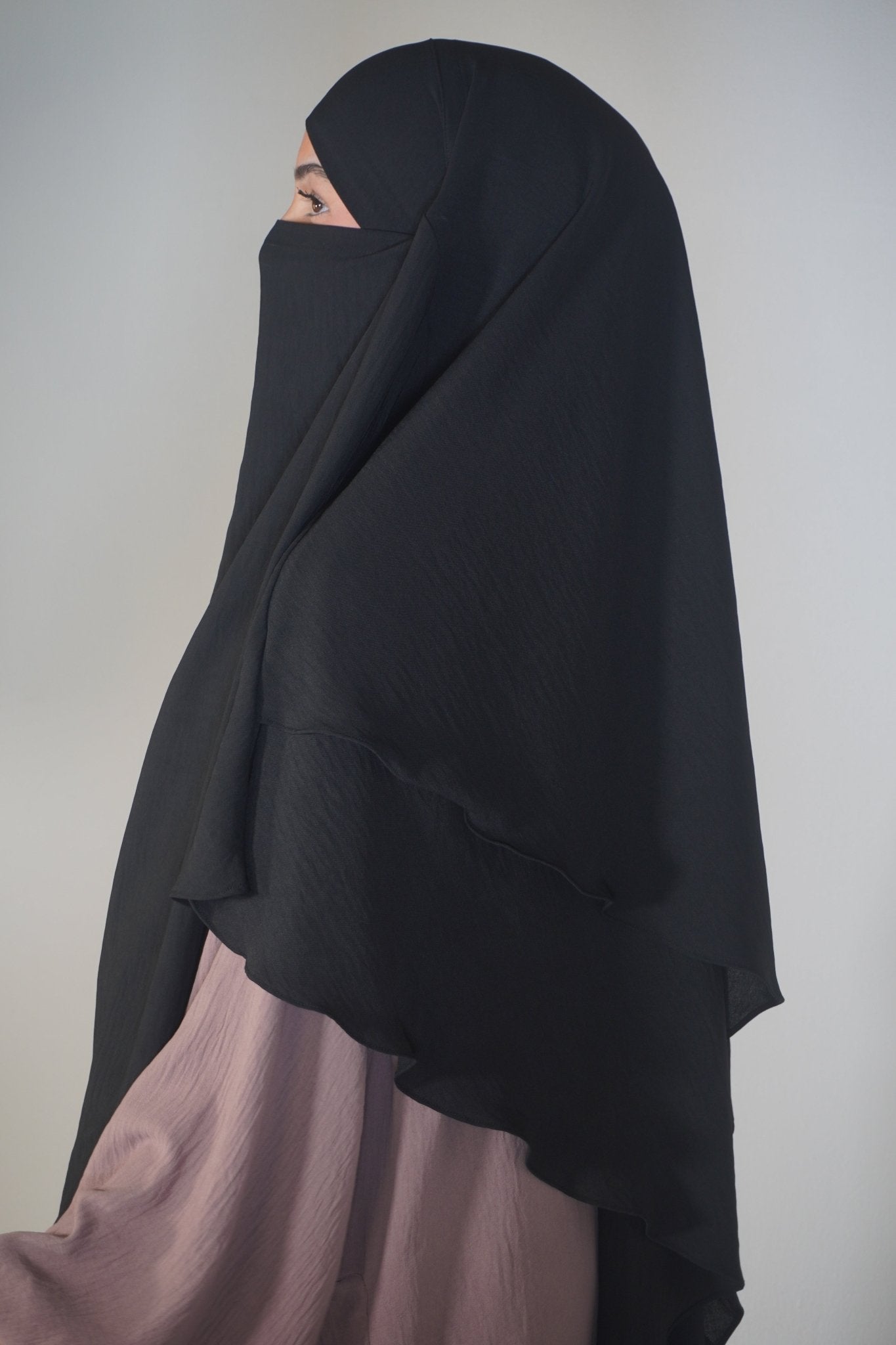 Khimar Zweilagig schwarz - Byaygul