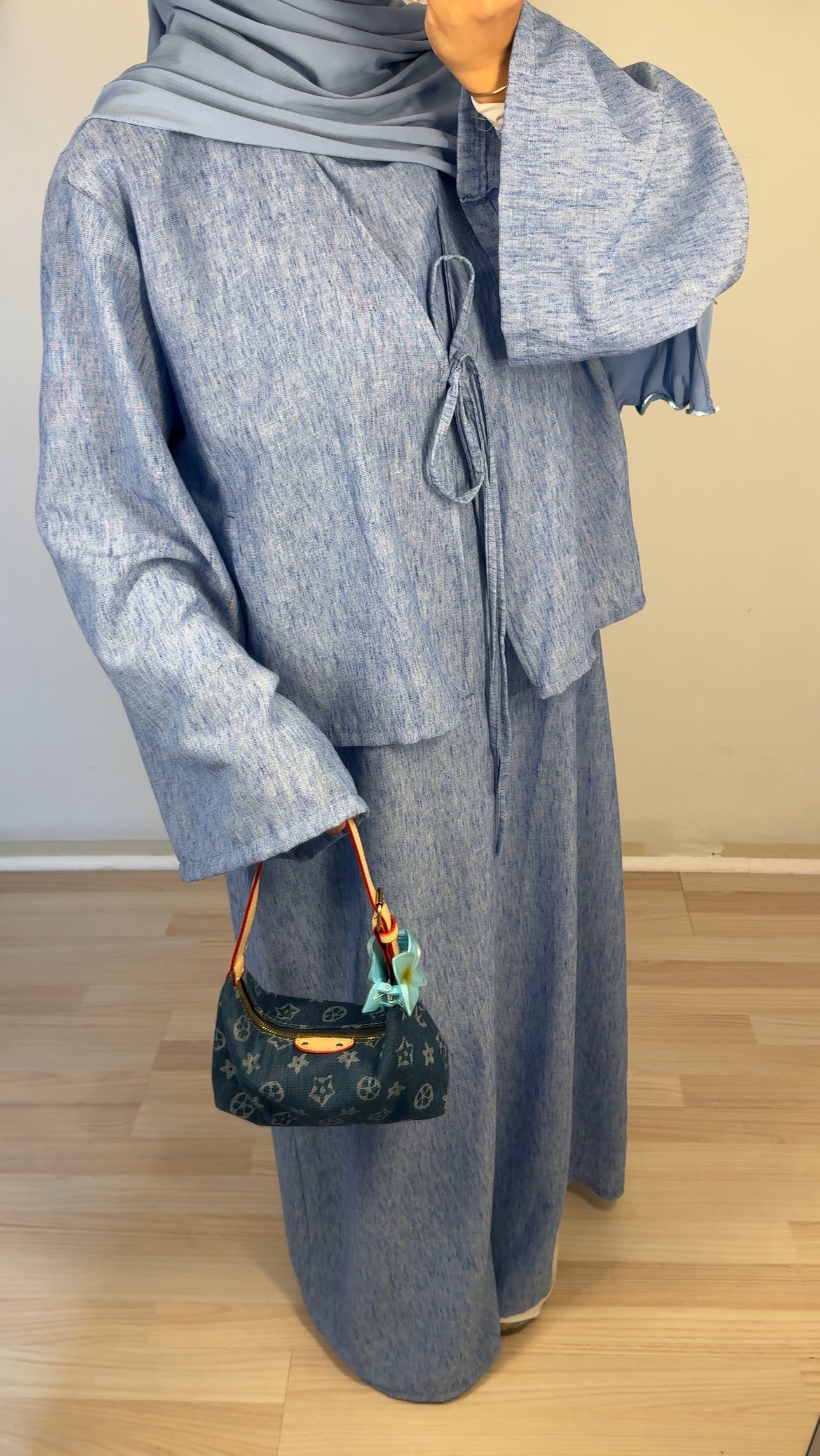 Zweiteiler Kleid jeansblau