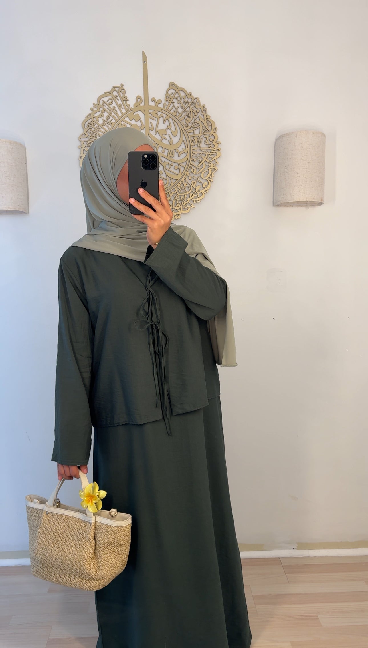 Zweiteiler Kleid Khaki