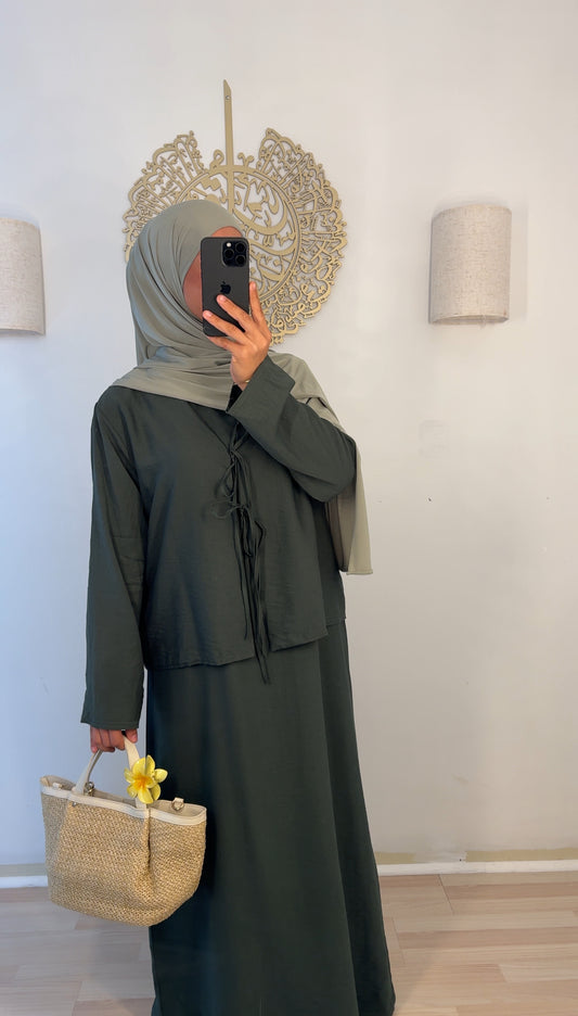 Zweiteiler Kleid Khaki