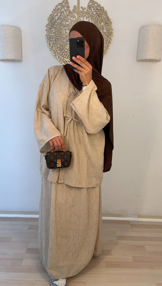 Zweiteiler Rock beige