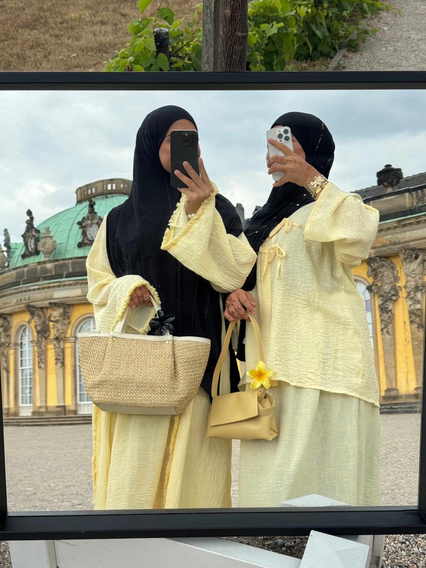 Zweiteiler Kleid gelb