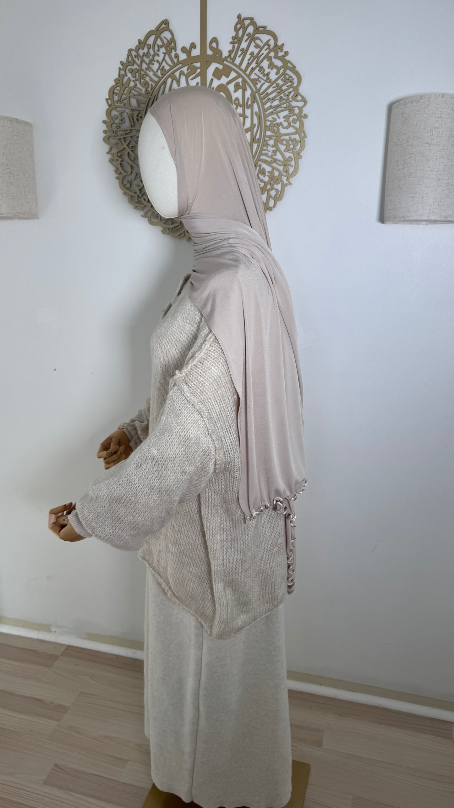 Strickjacke Knöpfe beige