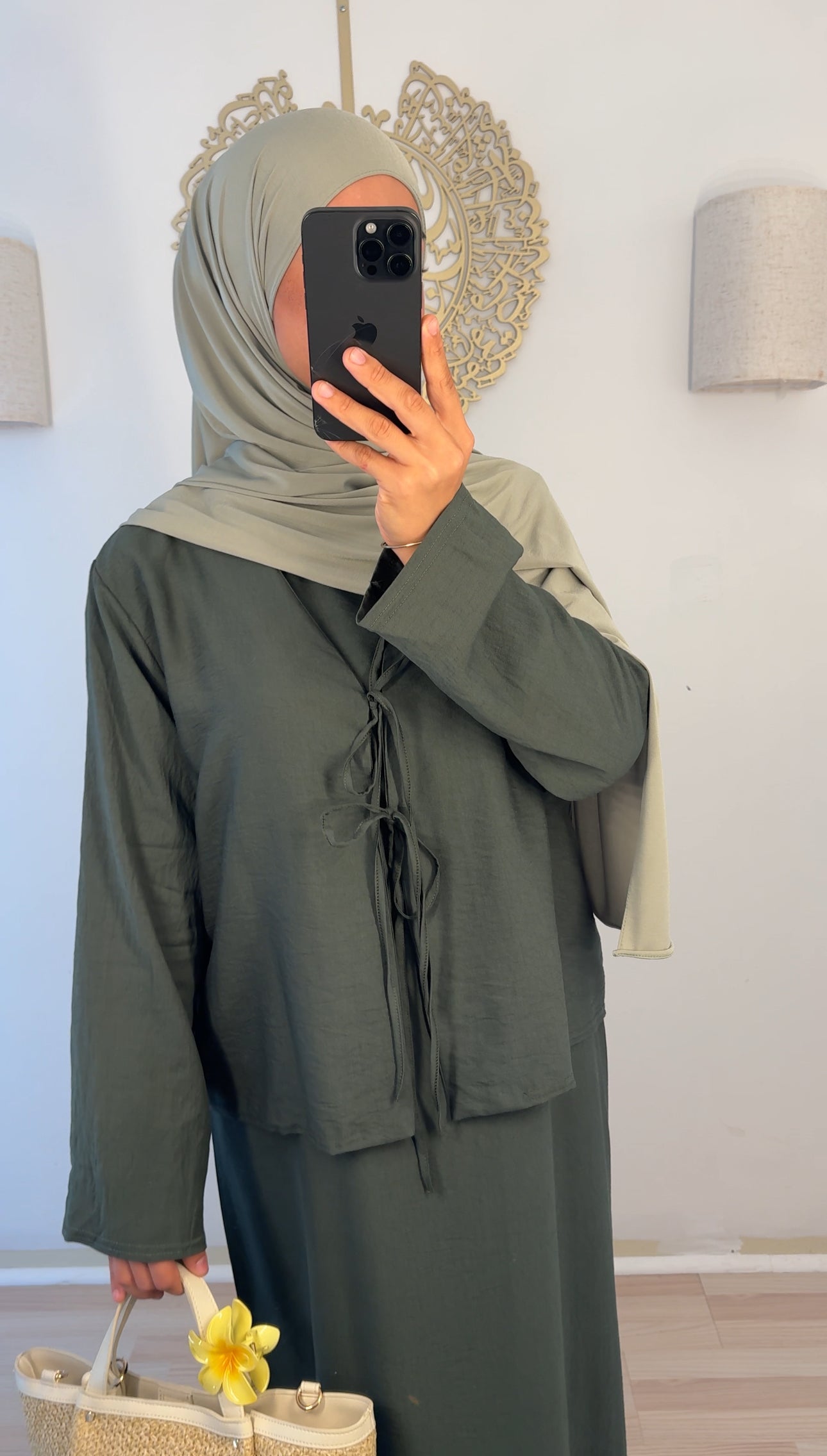 Zweiteiler Kleid Khaki
