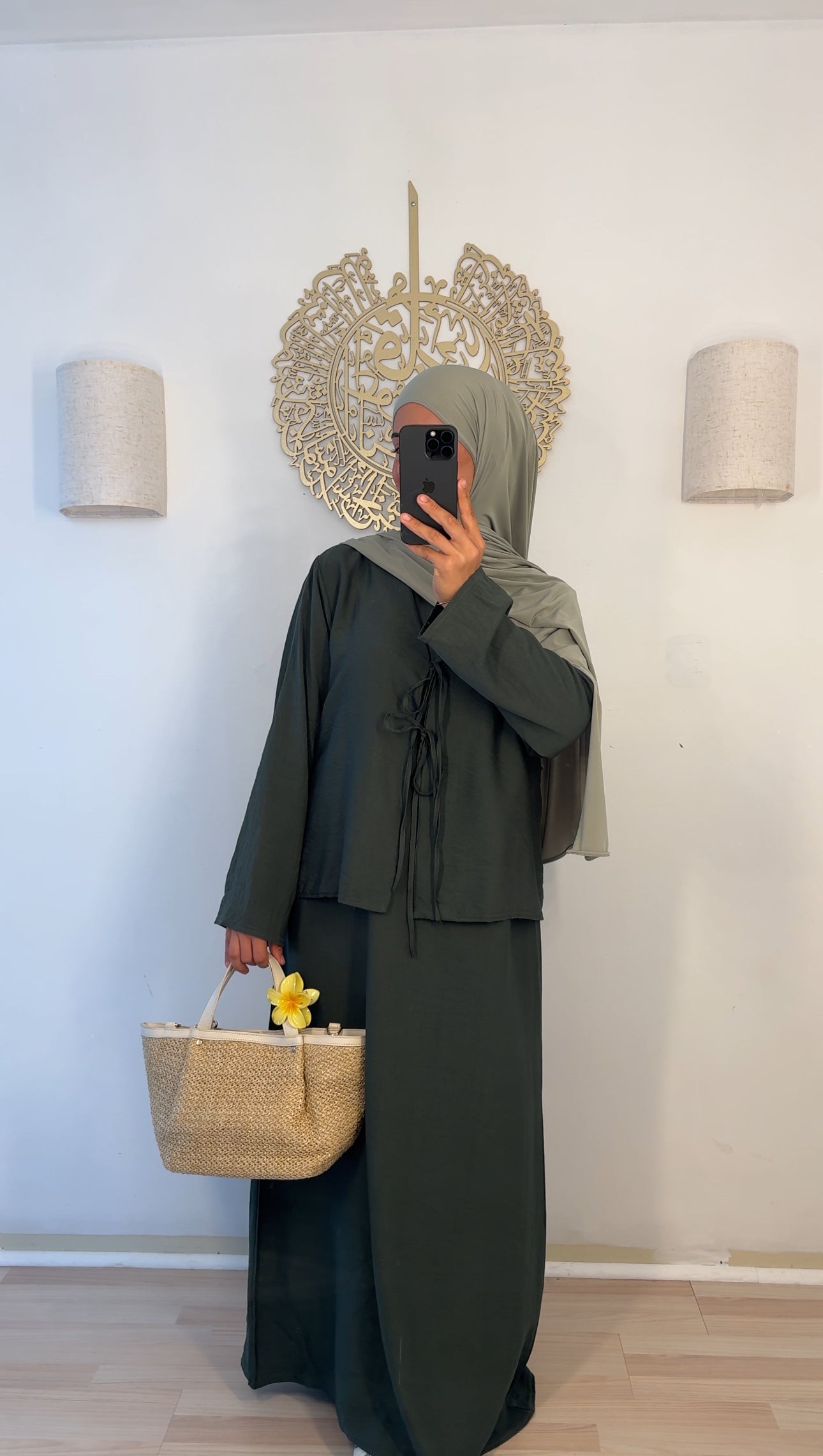 Zweiteiler Kleid Khaki