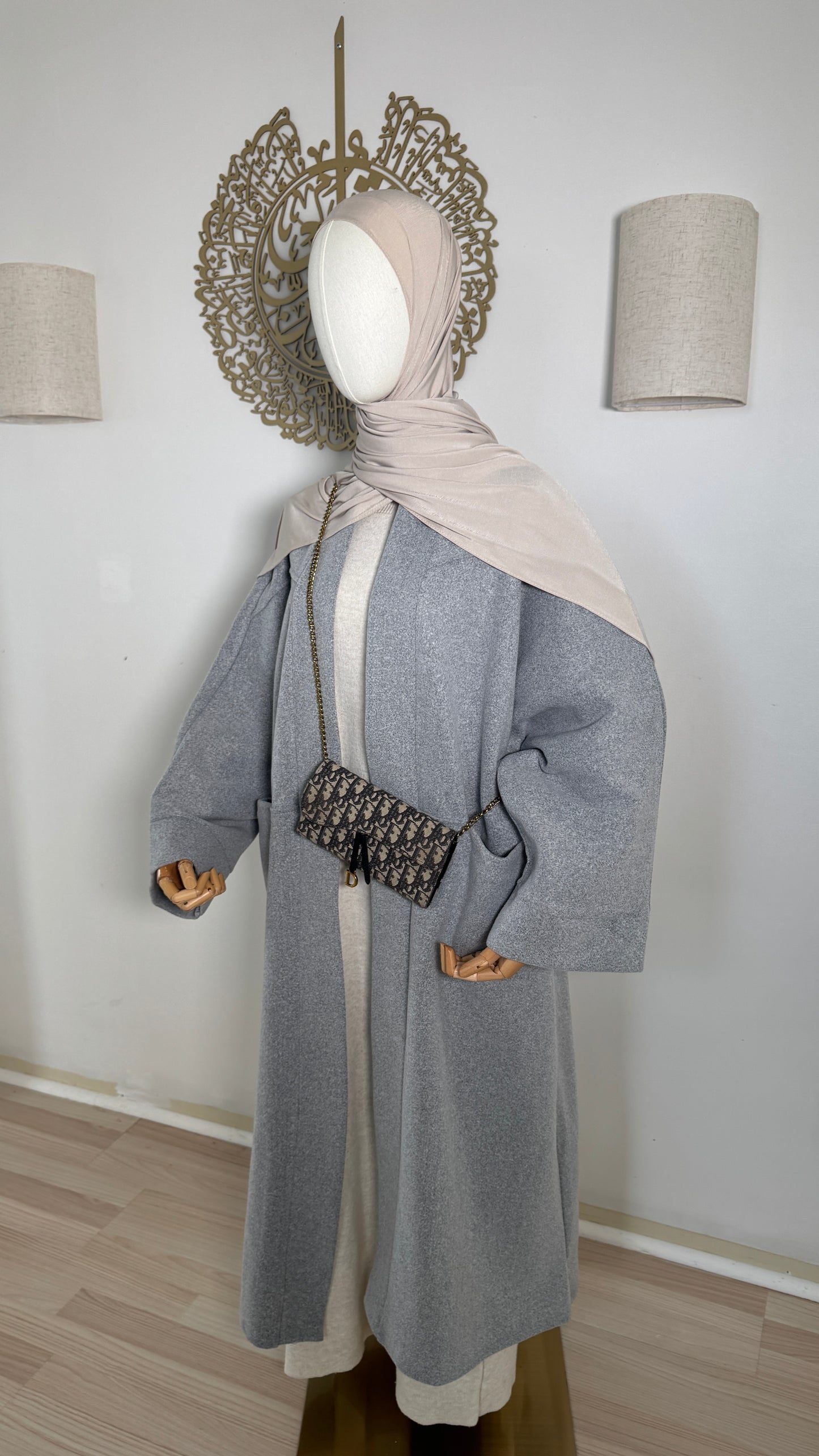 Oversized Mantel grau
