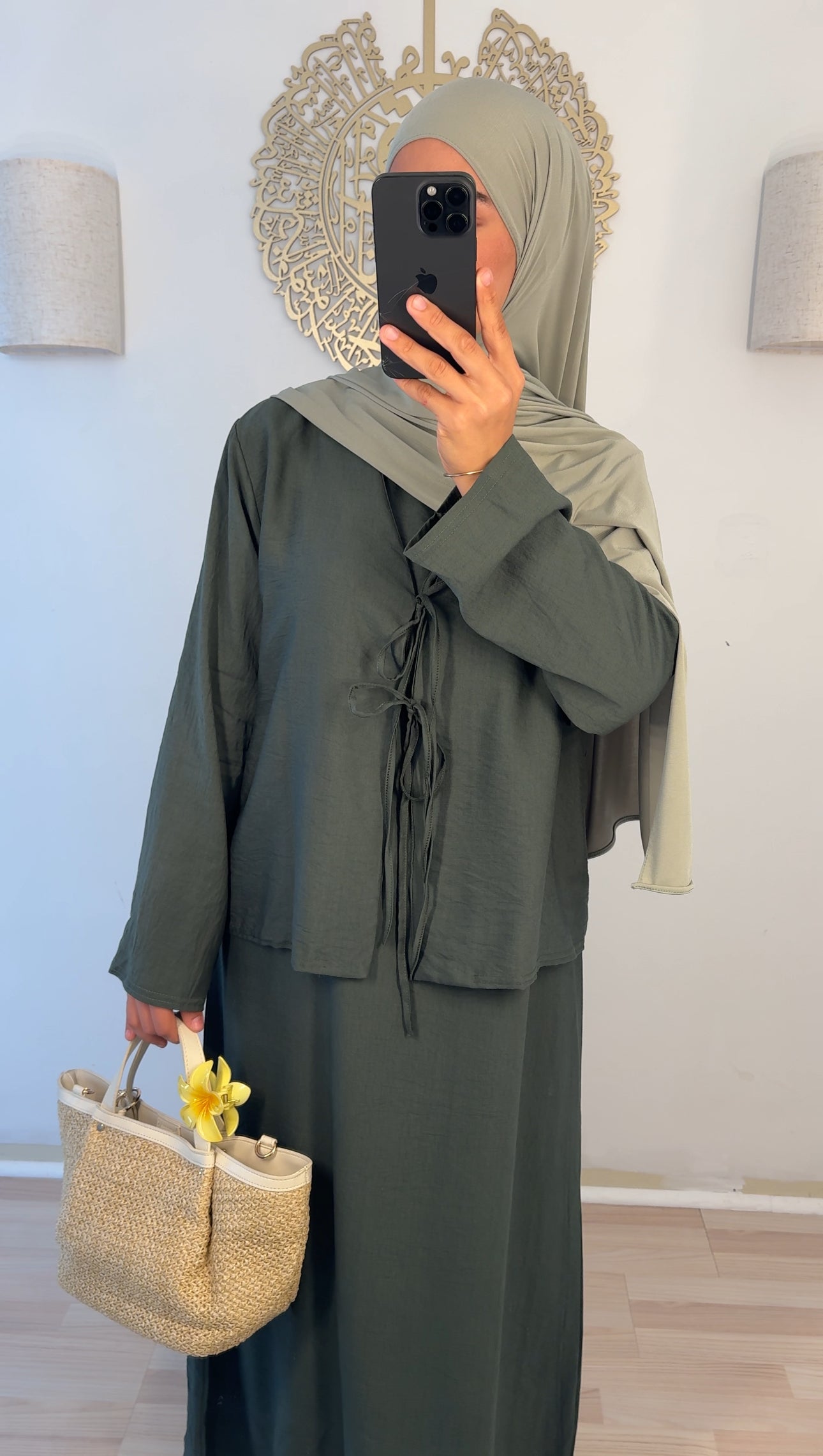 Zweiteiler Kleid Khaki