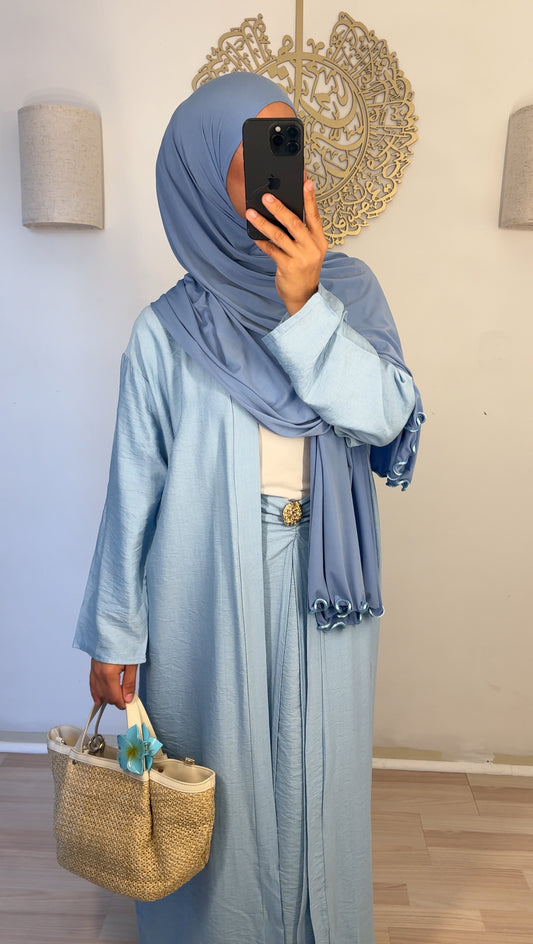 Zweiteiler Cardigan babyblau