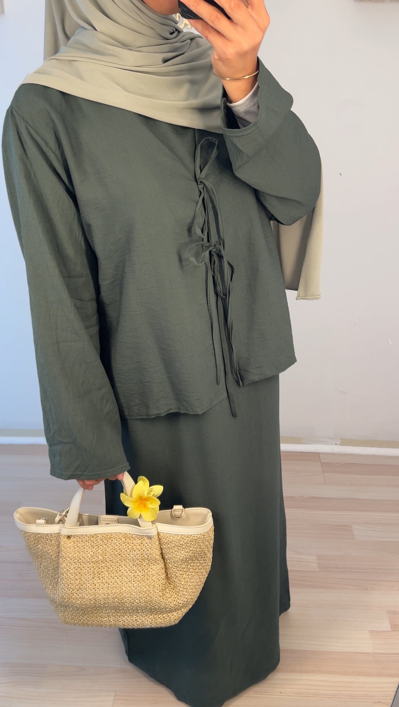 Zweiteiler Kleid Khaki