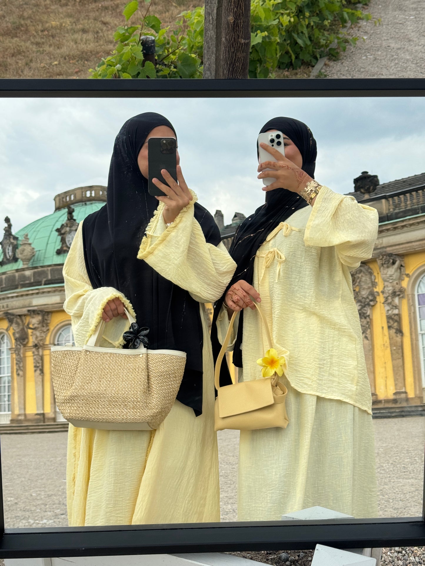 Zweiteiler Kleid gelb