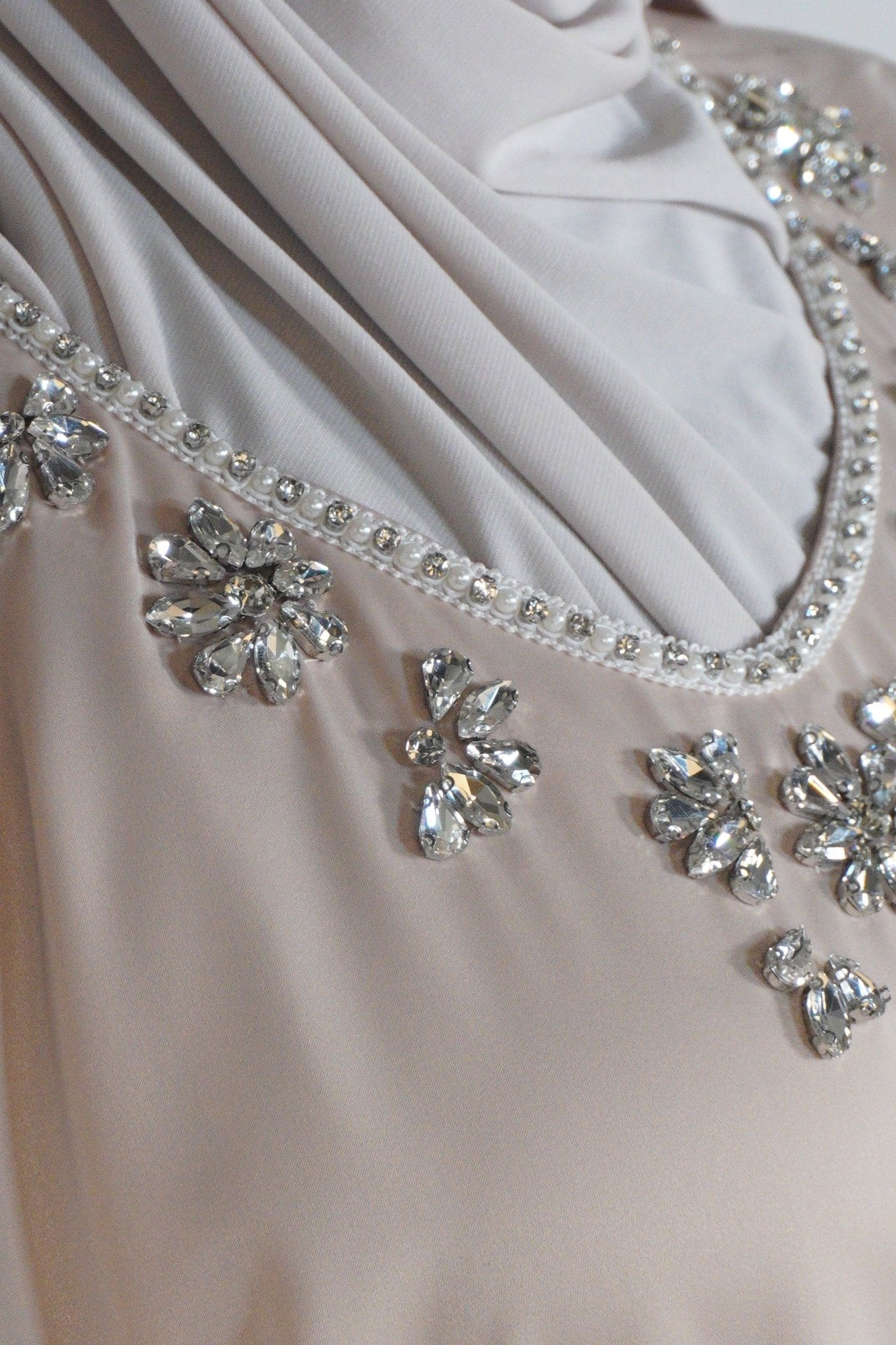 Fiorenza Satin Abaya beige - Byaygul