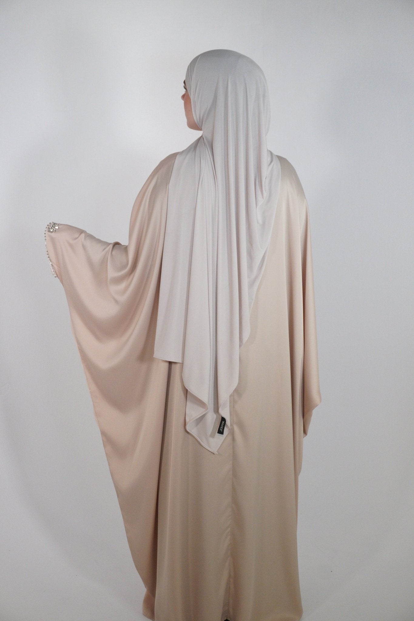 Fiorenza Satin Abaya beige - Byaygul