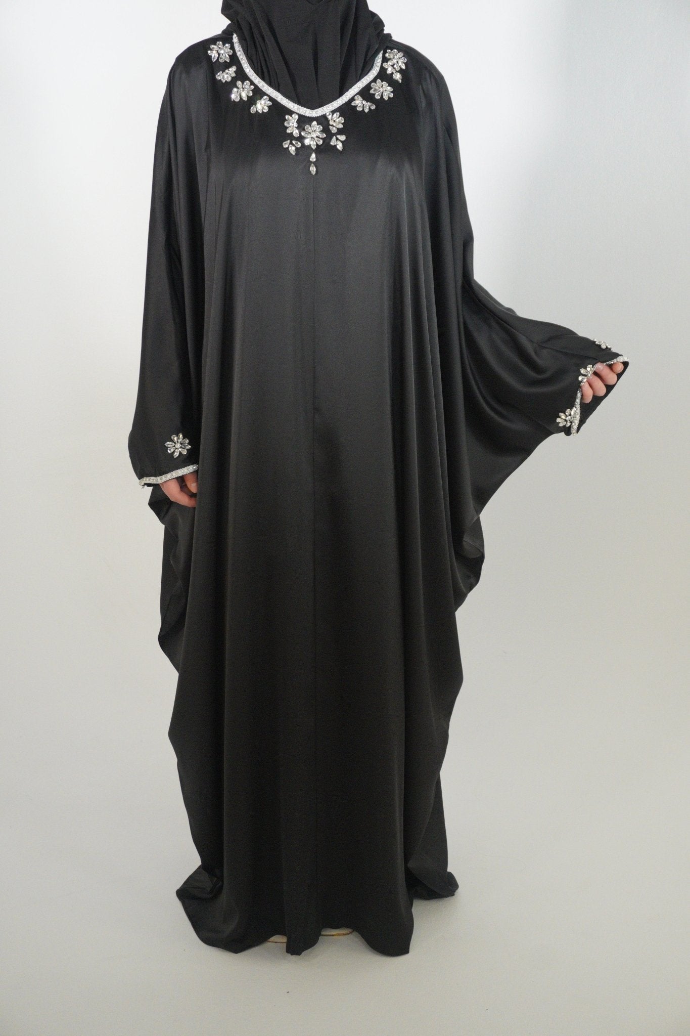 Fiorenza Satin Abaya schwarz - Byaygul