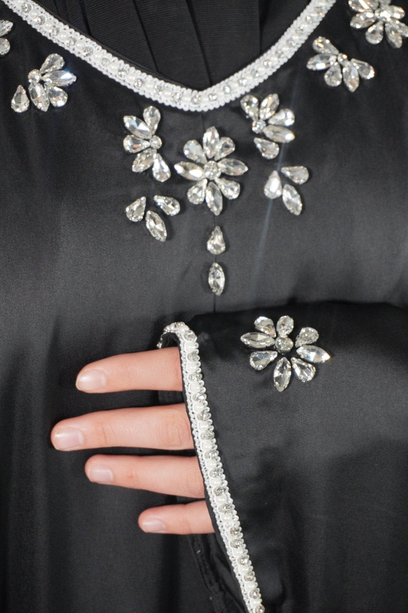 Fiorenza Satin Abaya schwarz - Byaygul