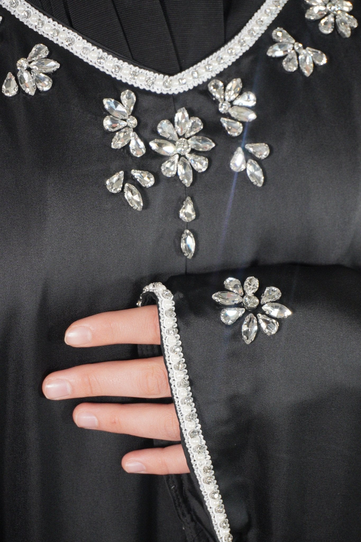 Fiorenza Satin Abaya schwarz - Byaygul