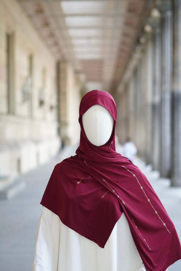 Jersey Hijab “Diamond Bordeaux“ - Byaygul