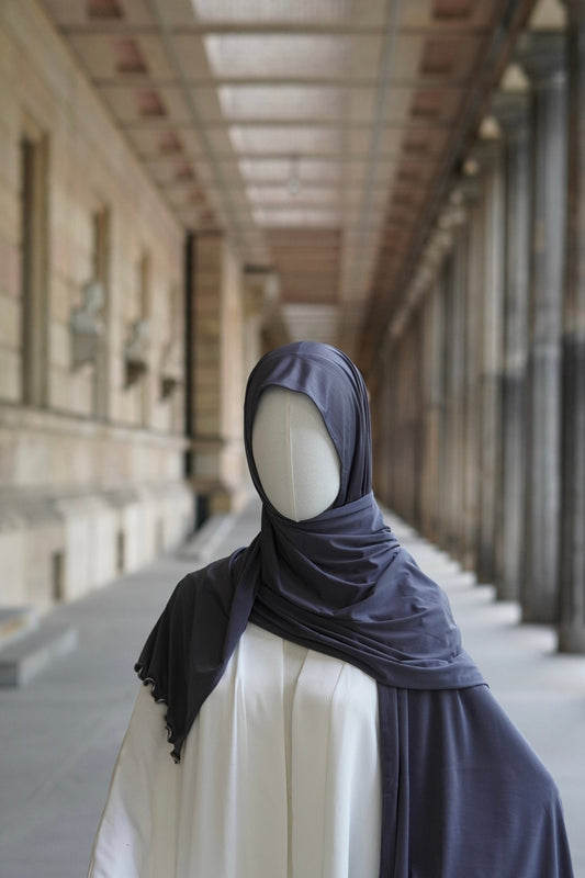 Jersey Hijab Welle “Dunkelgrau “ - Byaygul