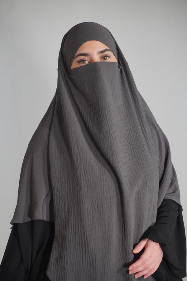 Khimar Einlagig dunkelgrau - Byaygul