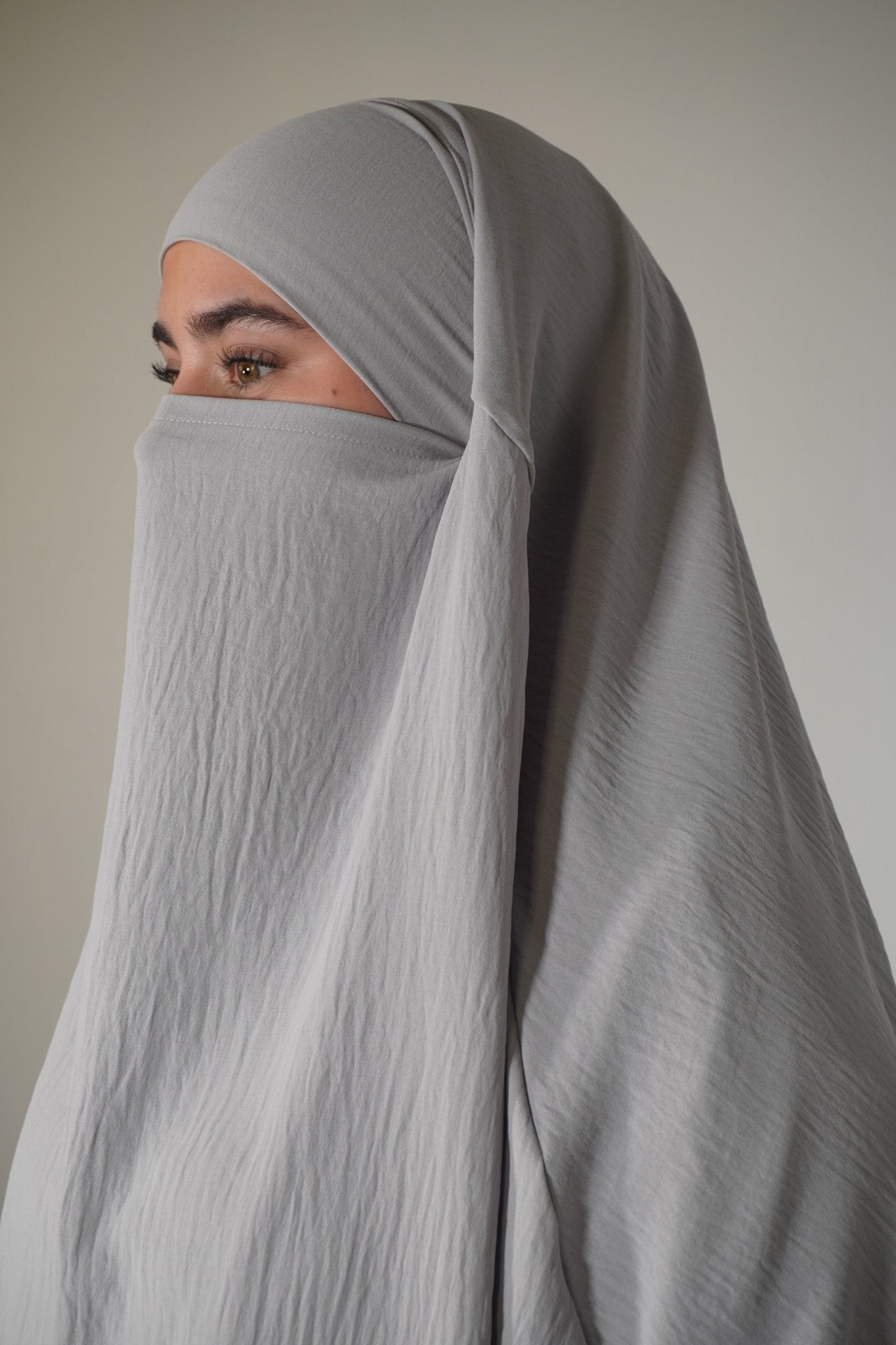 Khimar Einlagig hellgrau - Byaygul