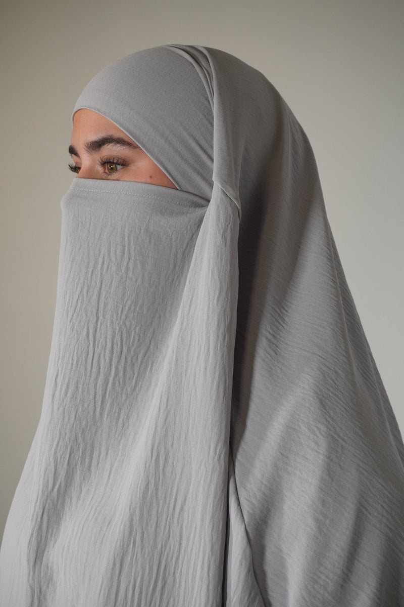 Khimar Einlagig hellgrau - Byaygul