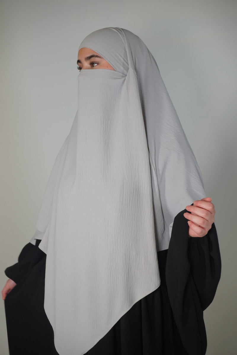 Khimar Einlagig hellgrau - Byaygul