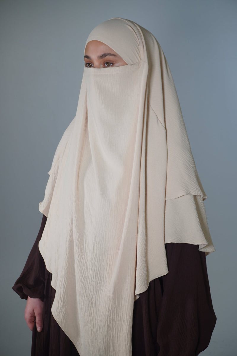 Khimar Zweilagig beige - Byaygul