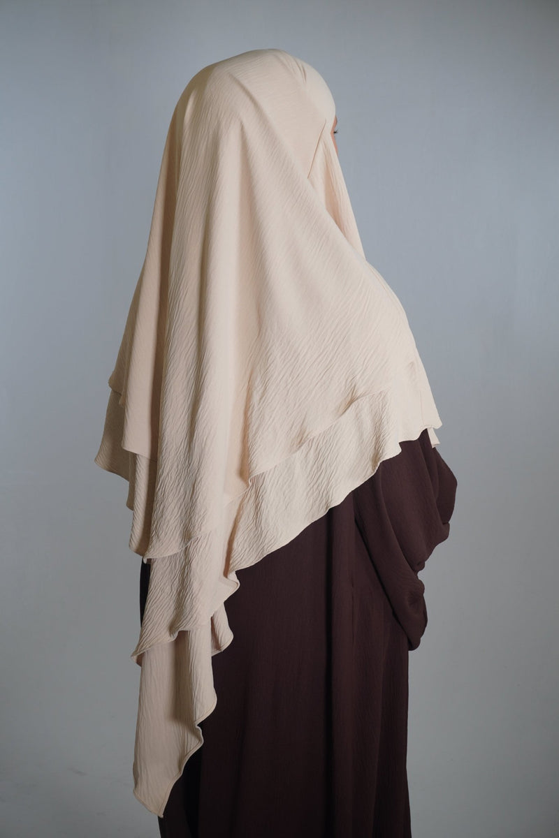 Khimar Zweilagig beige - Byaygul