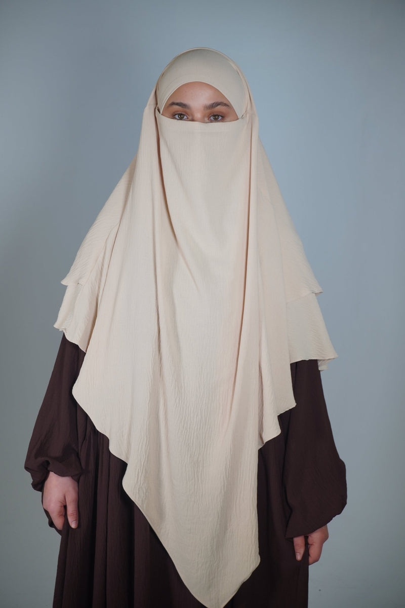 Khimar Zweilagig beige - Byaygul
