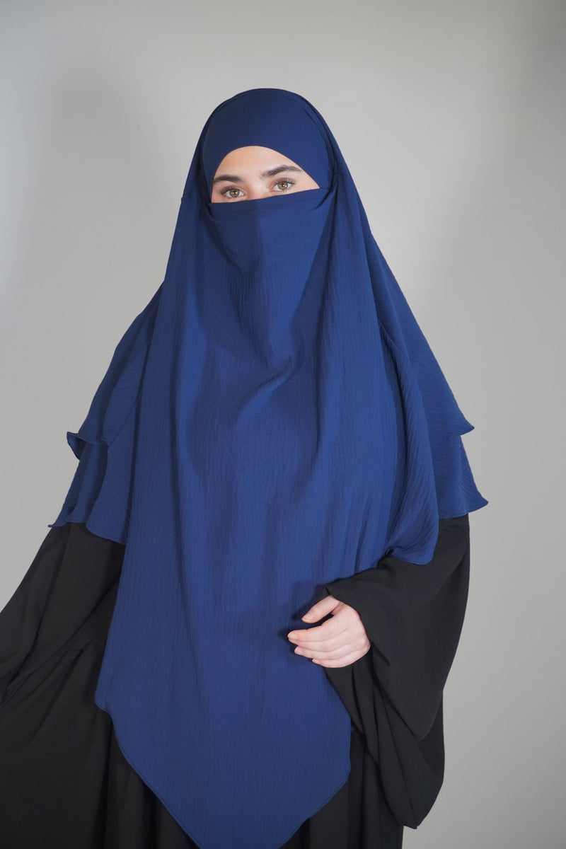 Khimar Zweilagig dunkelblau - Byaygul