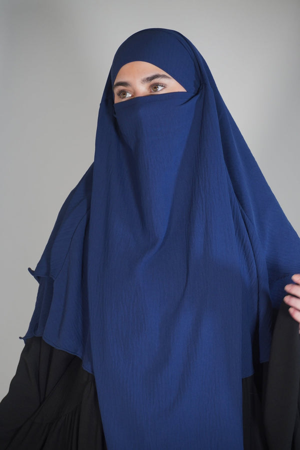 Khimar Zweilagig dunkelblau - Byaygul