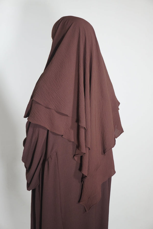 Khimar Zweilagig kastanienbraun - Byaygul