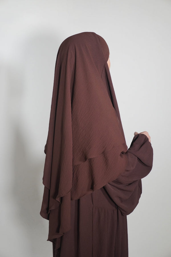 Khimar Zweilagig kastanienbraun - Byaygul