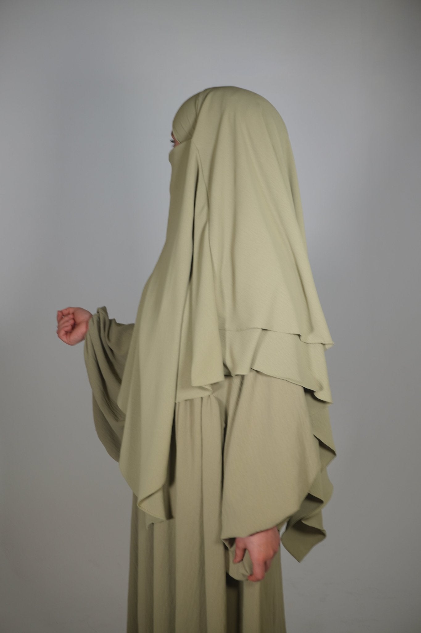 Khimar Zweilagig Sage grün - Byaygul