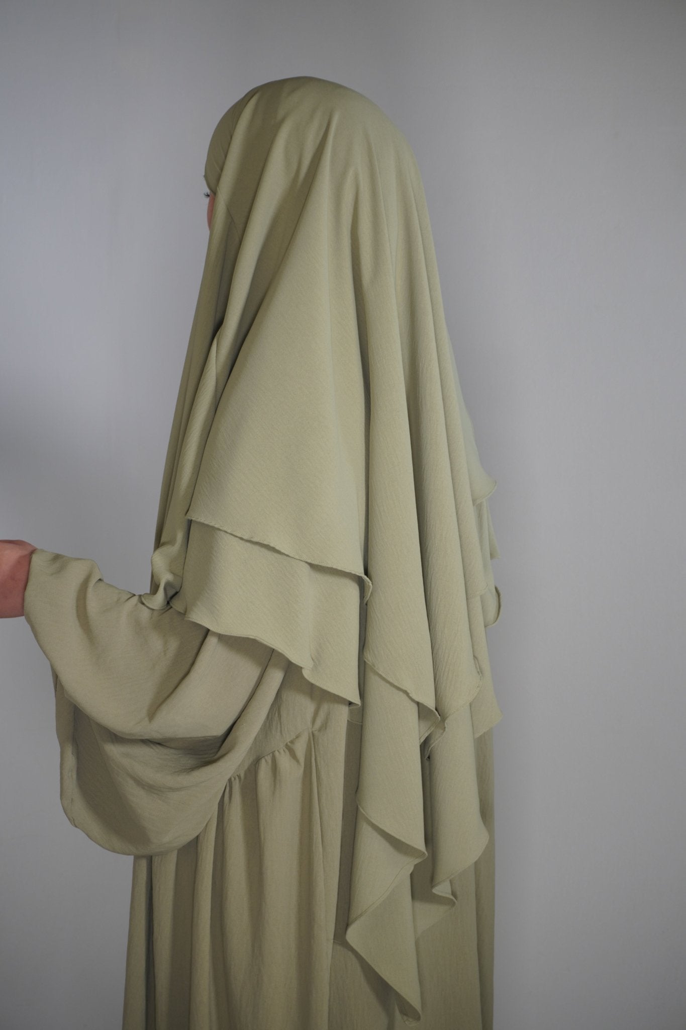 Khimar Zweilagig Sage grün - Byaygul