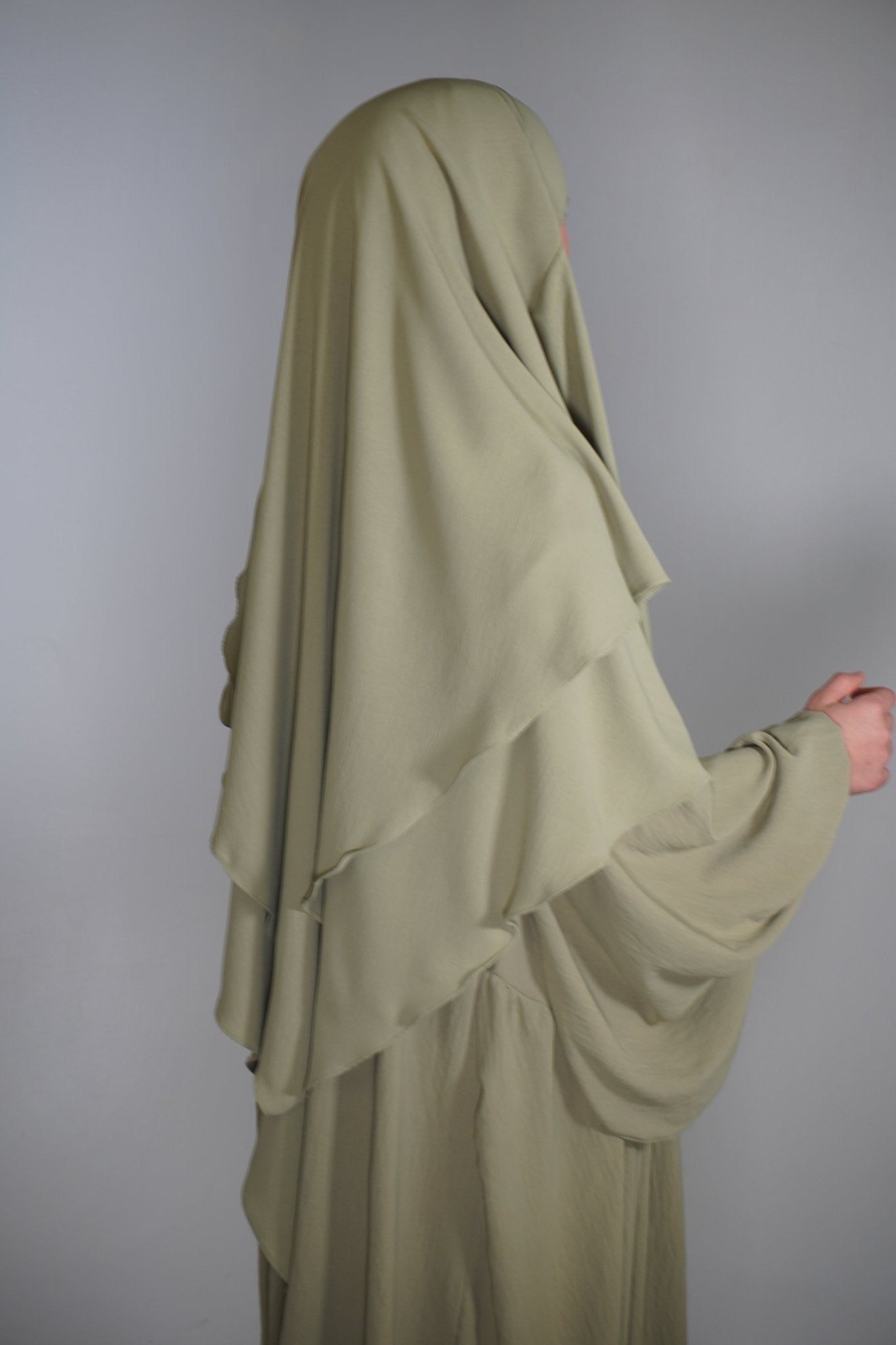 Khimar Zweilagig Sage grün - Byaygul