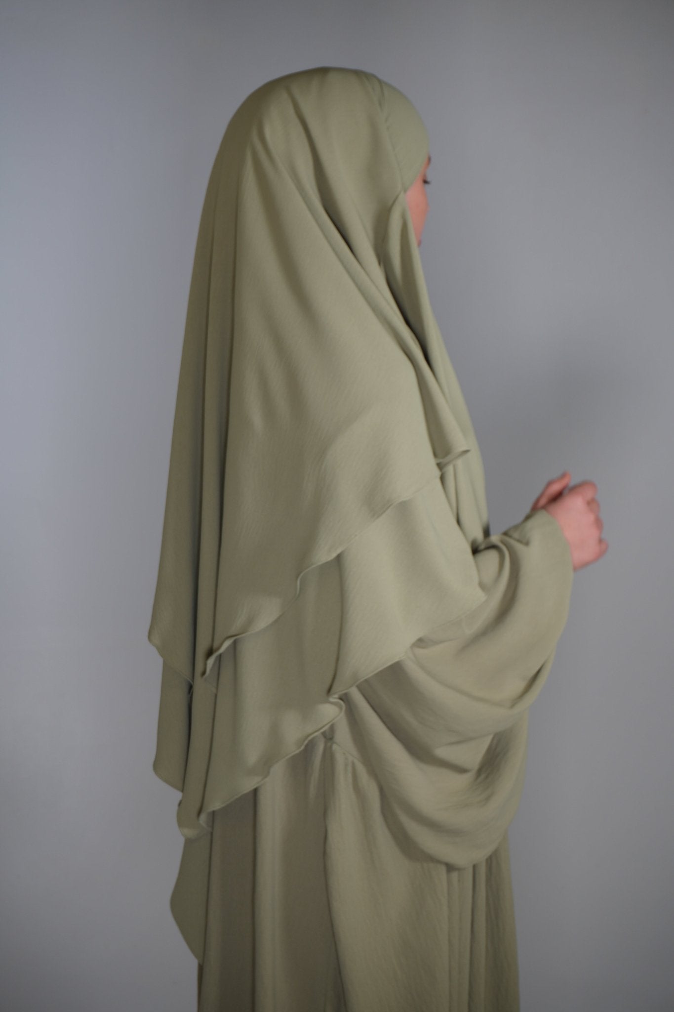 Khimar Zweilagig Sage grün - Byaygul