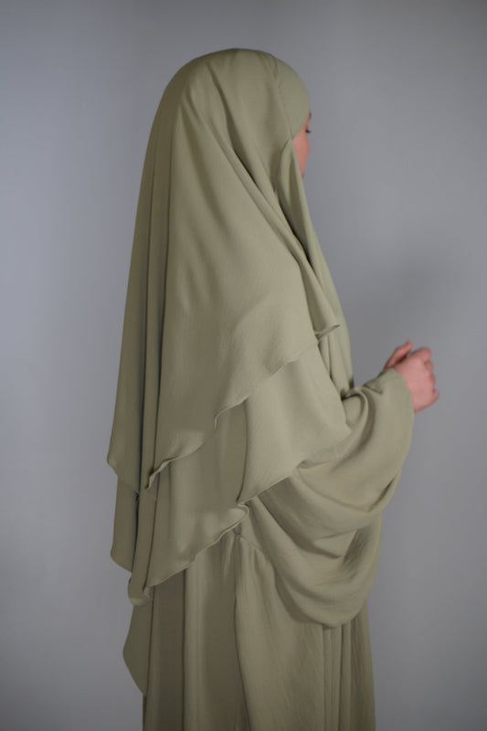 Khimar Zweilagig Sage grün - Byaygul