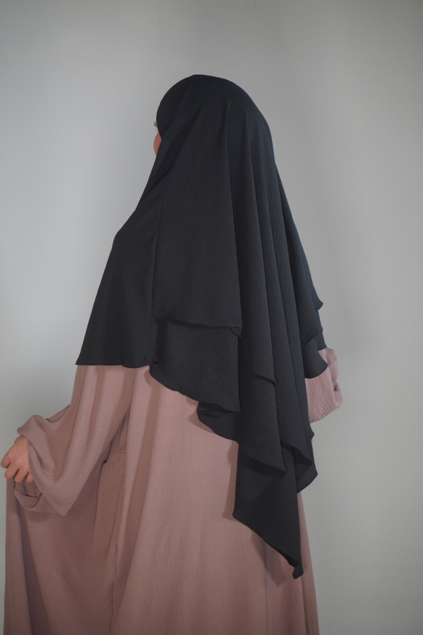 Khimar Zweilagig schwarz - Byaygul