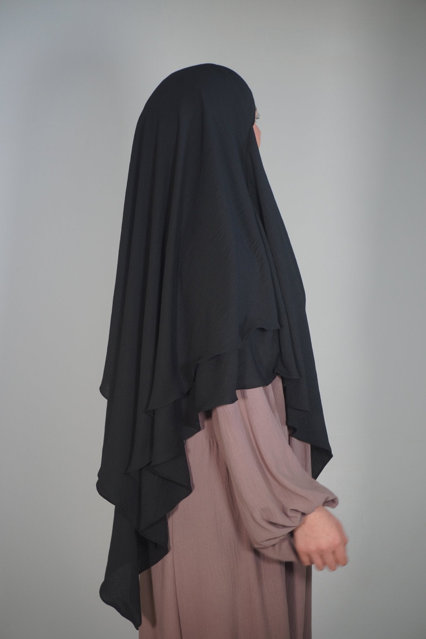 Khimar Zweilagig schwarz - Byaygul