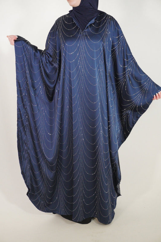 Yasmin Glitzer Abaya darkblue - Byaygul