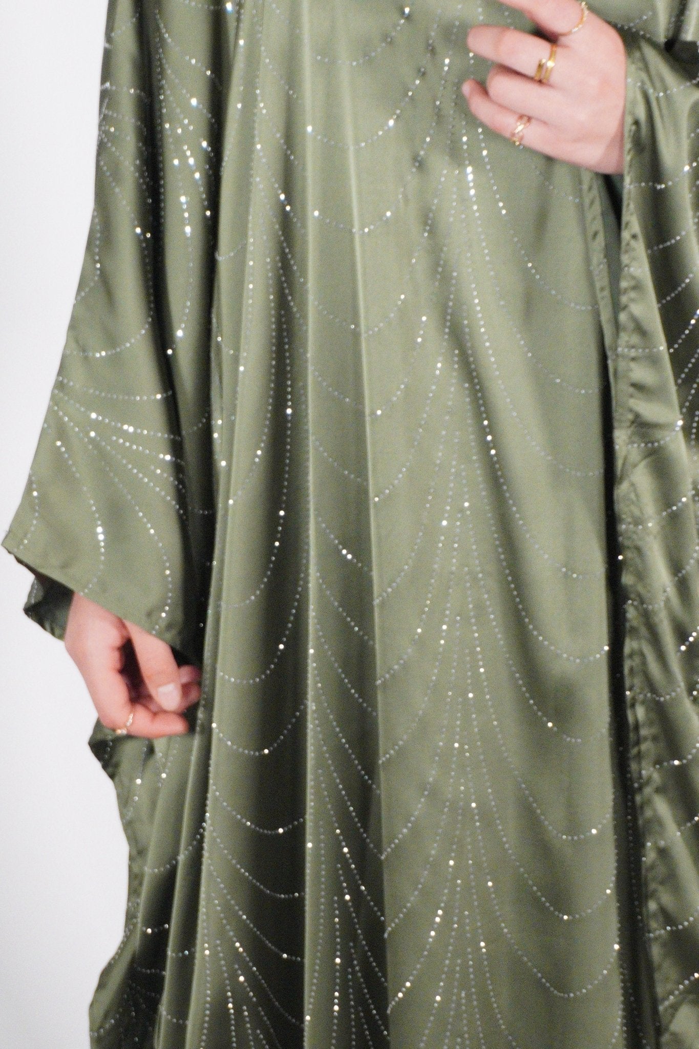 Yasmin Glitzer Abaya Khaki - Byaygul