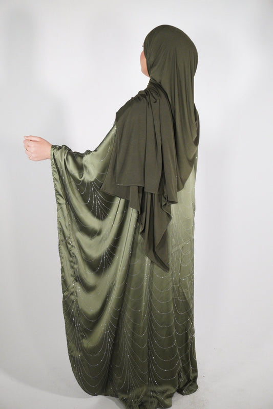 Yasmin Glitzer Abaya Khaki - Byaygul