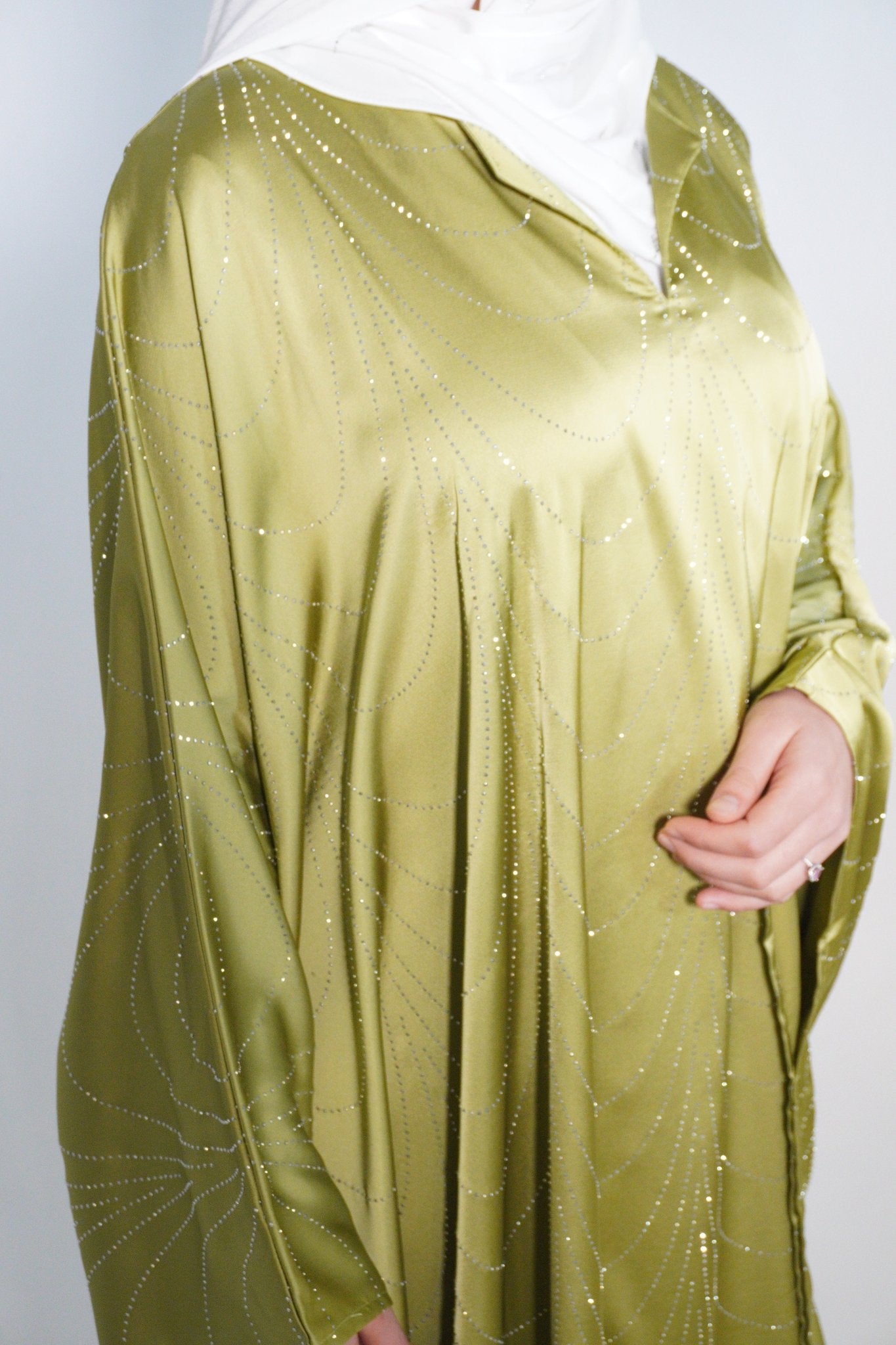 Yasmin Glitzer Abaya Olive - Byaygul