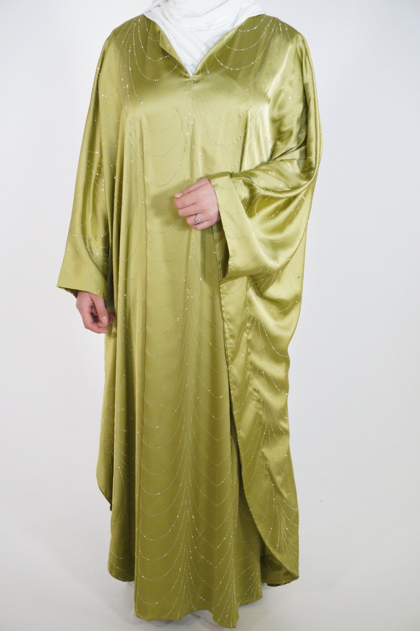 Yasmin Glitzer Abaya Olive - Byaygul