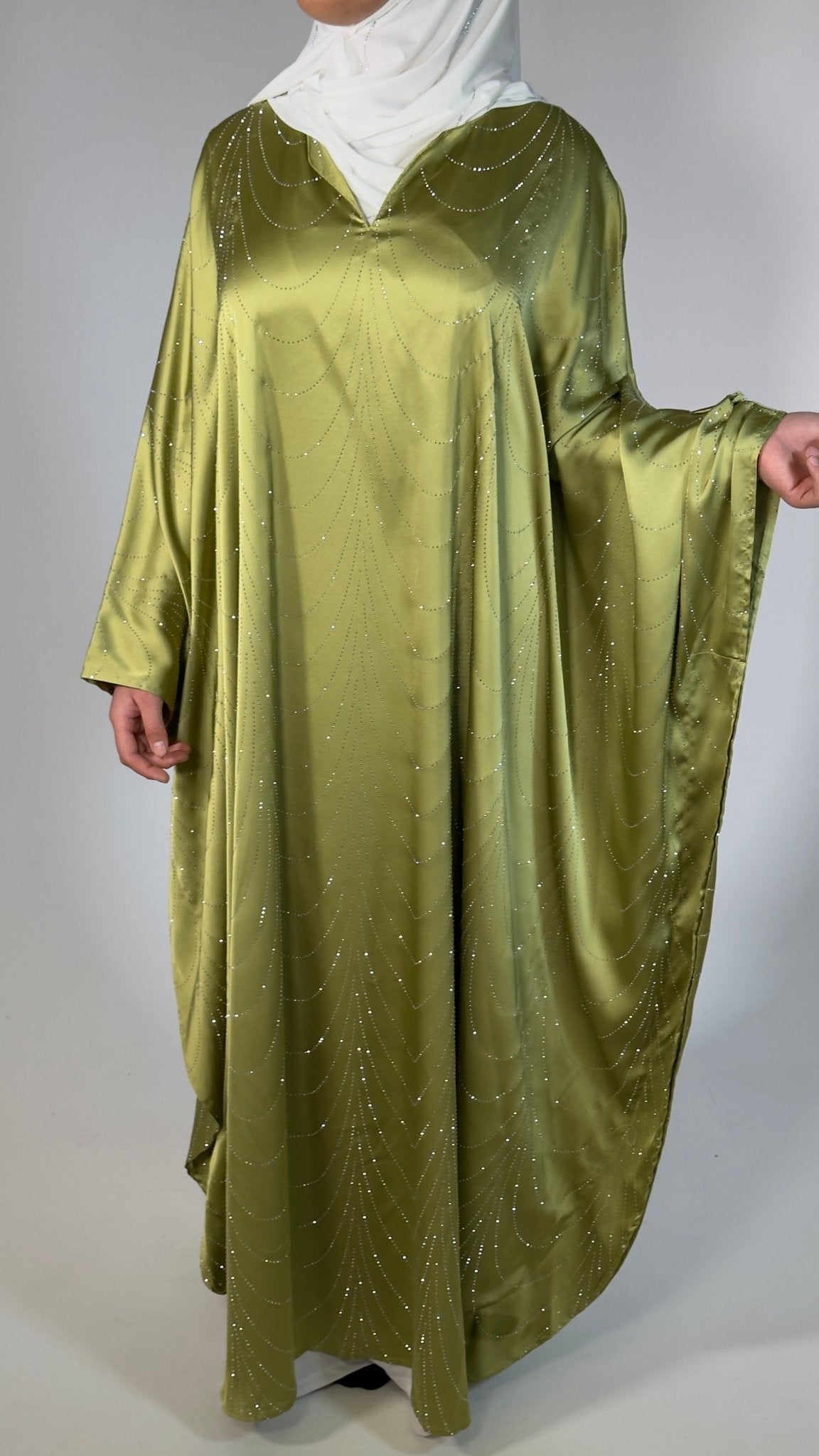 Yasmin Glitzer Abaya Olive - Byaygul